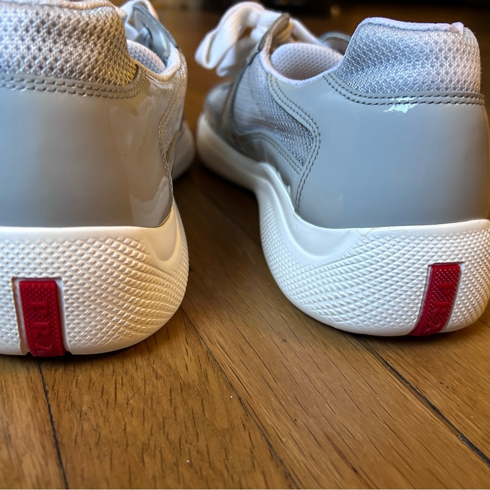 ****GREAT FOR PROM SEASON****
Prada Men's Light Gray Patent Sneakers - Picture 4 of 8